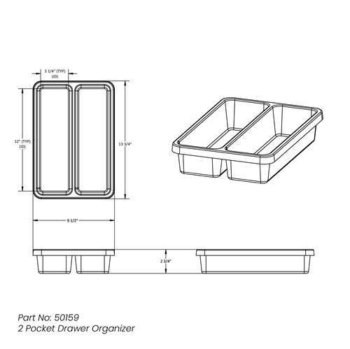 50159 | 2 Pocket Drawer Organizer